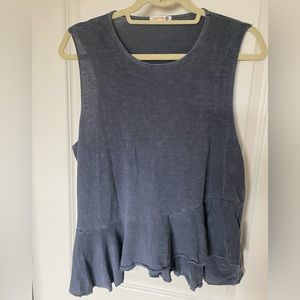 Asymmetrical peplum tank top